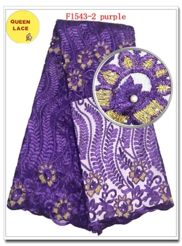 

Fashion Embroidery French Lace Fabric Stones African French Lace Materials Nigerian Quality Tulle Mesh Lace For Wedding