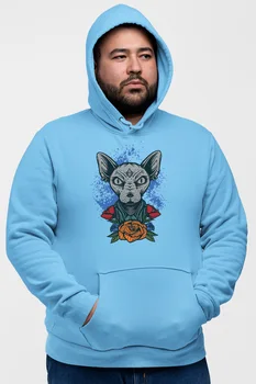 

Angemiel Wear Sphynx cat Blue Men 'S Hooded Sweatshirt