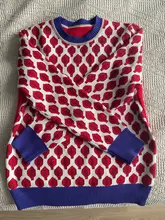 Las mujeres nuevo Vintage hoja de Jacquard cálido suéteres de manga larga o-Cuello Lurex jerséis de Navidad de punto otoño Tops Retro C-014