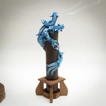 

Dragon Look Blue Bamboo Incense Burner Authentic Mystical Home Decor Interesting Incense Burner