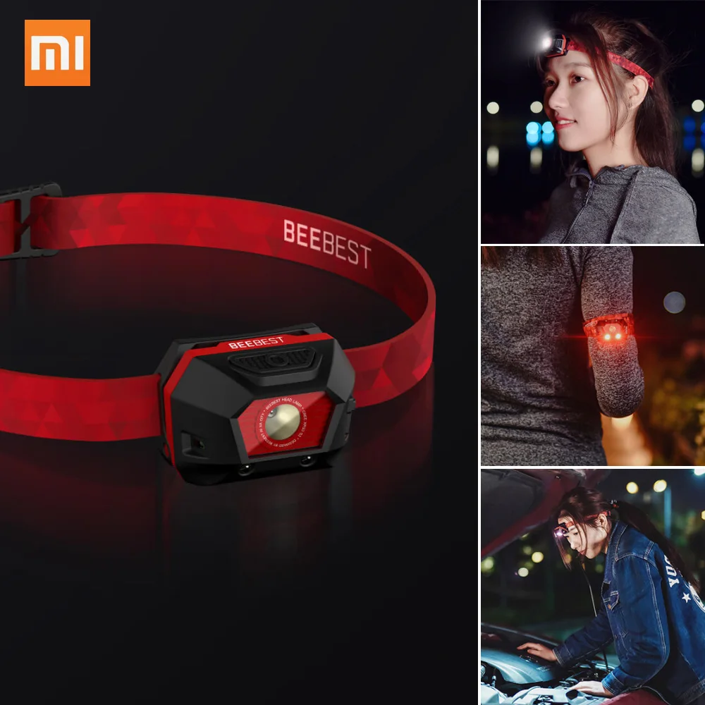 Туристический фонарь налобный Xiaomi Bee Best Ultra Light FH100 red 4 режима|Фары| |