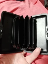 Nuevo Metal tarjeta de crédito nombre de la tarjeta de identificación titular de la caja de la cartera Mini antimagnético resistente al agua titular de las tarjetas de aluminio