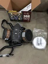 Respirador químico de Gas y polvo de media cara, mascarilla protectora de seguridad para el trabajo, filtros duales, pintura Industrial, Vapor orgánico