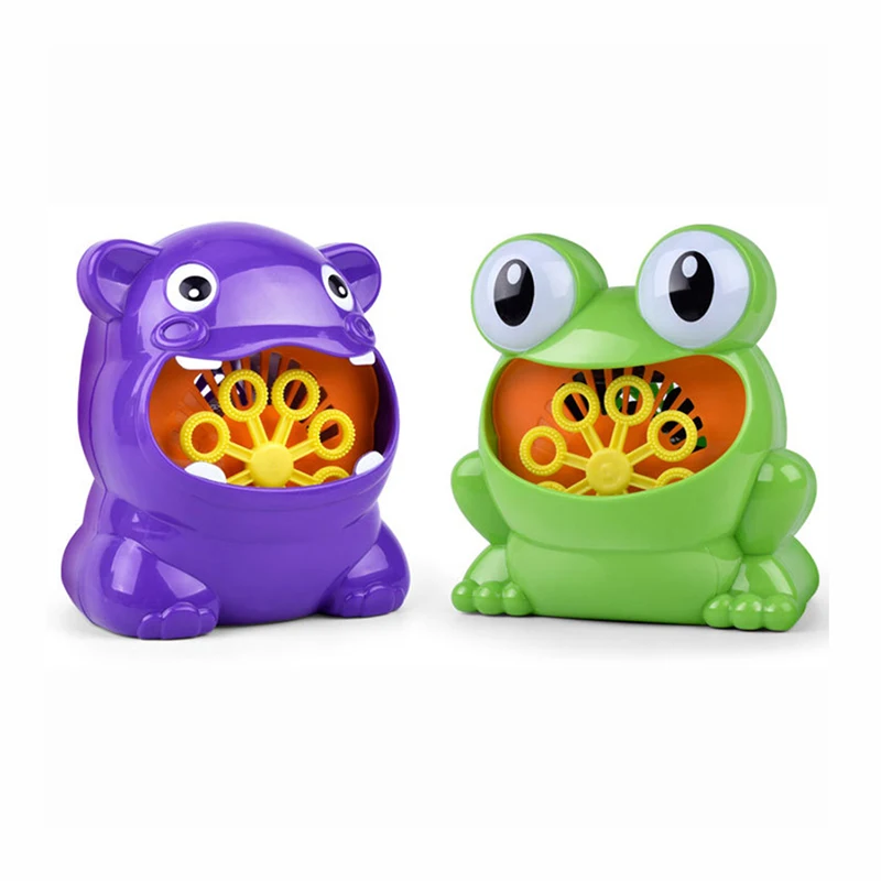 New Cute Frog Automatic Bubble Machine Gun Soap Bubble Blower Outdoor Kids juguetes brinquedos Toy for Children Gift