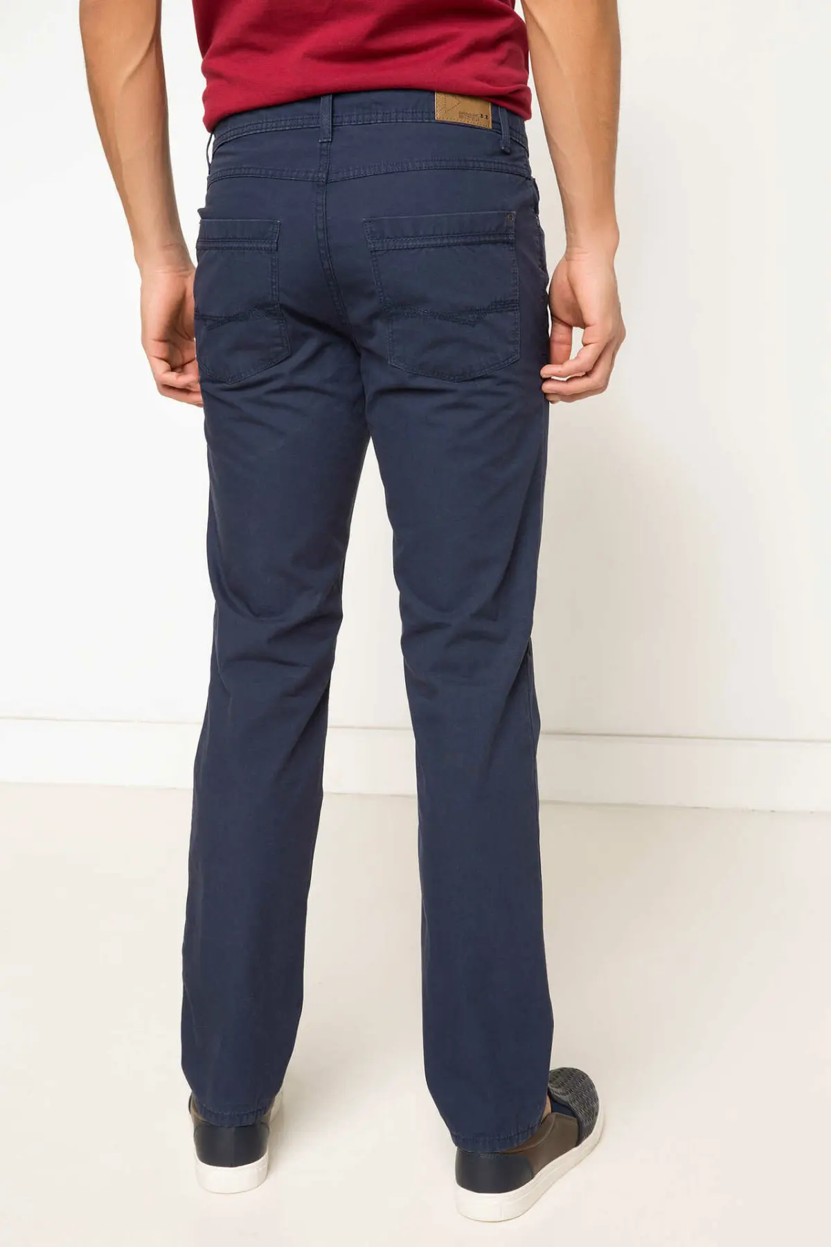 Дефакто мужские однотонные модные повседневные брюки прямые брюки для отдыха прямые эластичные мужские хлопковые брюки для отдыха-G6026AZ17SP