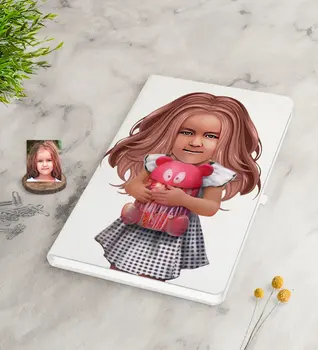 

Personalized Female Child Illustration Design White Notebook-1