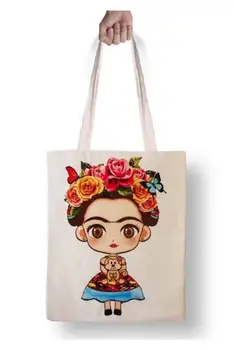 

Painter Frida Kahlo Custom Printed Washable Raw Tote Bag Shopping Bag