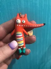 Llaveros de cocodrilo a la moda, llavero con zorro Original, muñeco de erizo de dibujos animados, colgante de anillos de llave, novedad de 2021