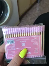 100 unids/pack de doble cabeza hisopo de algodón las mujeres algodón de maquillaje brotes punta médico palos de madera nariz y orejas de limpieza herramientas de cuidado de salud