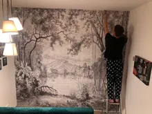 3D Wallpaper Mural Decoration Jungle Rainforest Custom Milofi Retro Hand-Painted-Lines