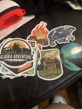 Pegatinas de paisaje para acampar, pegatinas de aventura al aire libre, escalada, viaje, pegatinas impermeables para maleta, portátil, casco de bicicleta, coche, 50 Uds.