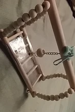 Columpio para aves de juguete para loros, juguete colgante para escalada, puente con escaleras, de madera, arcoíris, hamaca de guacamayos