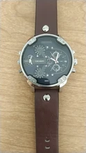 Reloj de cuarzo grande para hombre, cronógrafo con cuerpo de 52mm con pulsera, resistente al agua, con doble hora, estilo militar