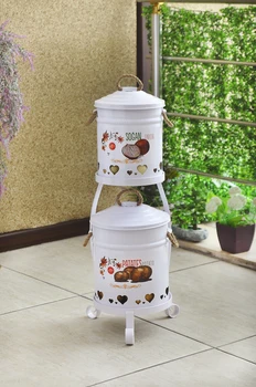 

Decorative Economic Metal Set of 2 Kitchen Storage Bucket Convenient Multi-Purpose Necessary for Every Home