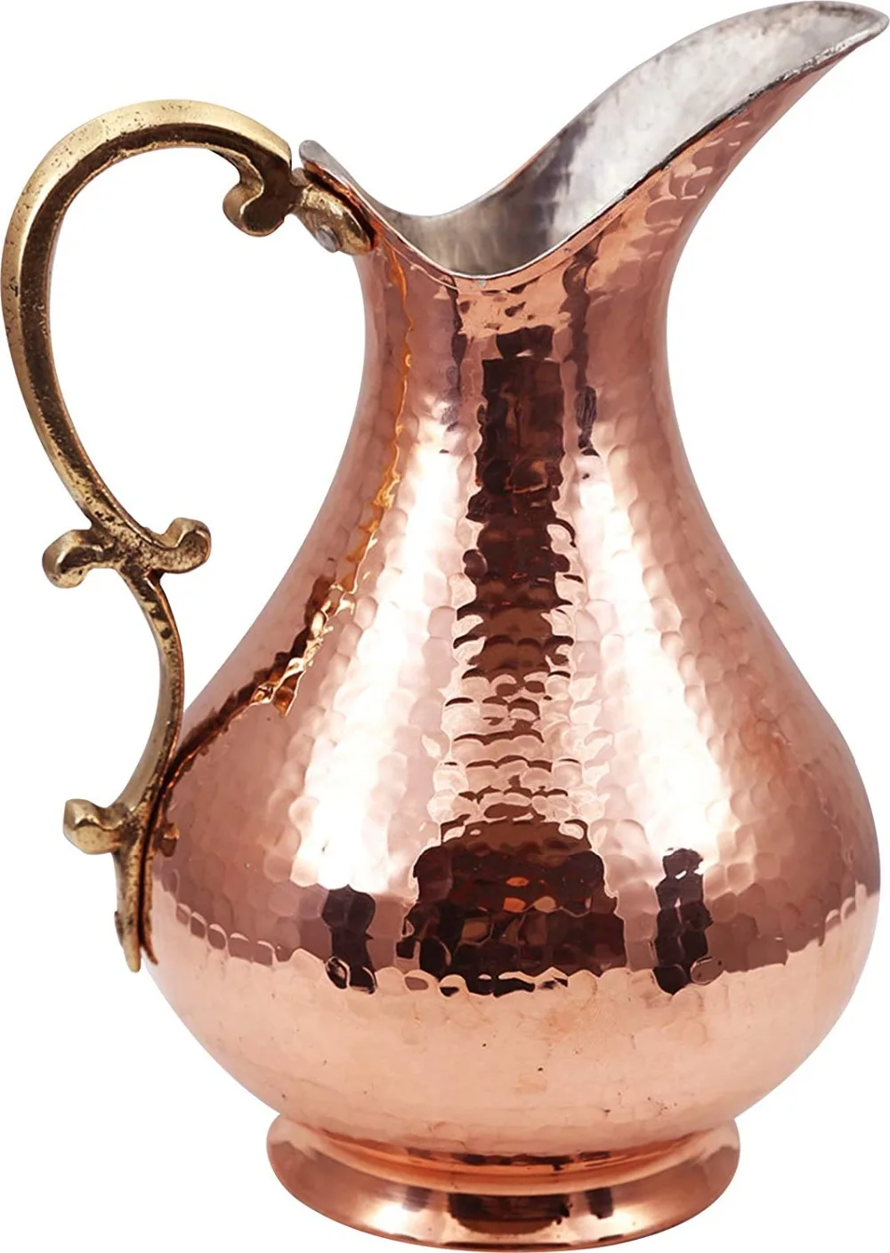 1- Premium Quality Copper Wine Pitcher Water Jug Wine Jug Pure Copper Pitcher Carafe Handmade , Hand Hammered Made in Turkey Drinkware 2 Lt (70 fl oz) Cristmas Gift Box Hand Carved Hand Crafted