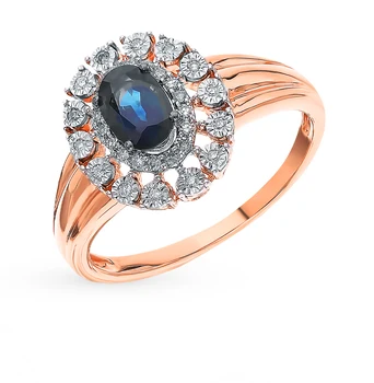 

Gold ring with sapphires and diamonds sunlight sample 585