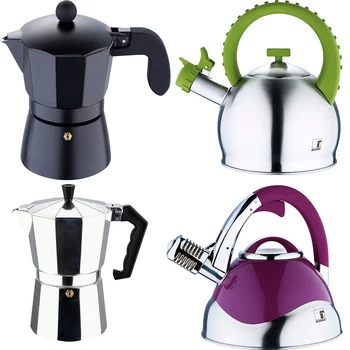 

Coffee machines and Teapots in aluminum SAN IGNACIO in various Colour