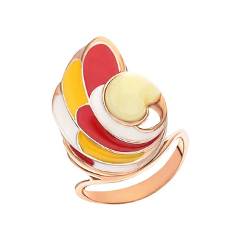 

Silver ring with Amber and enamel sunlight sample 925