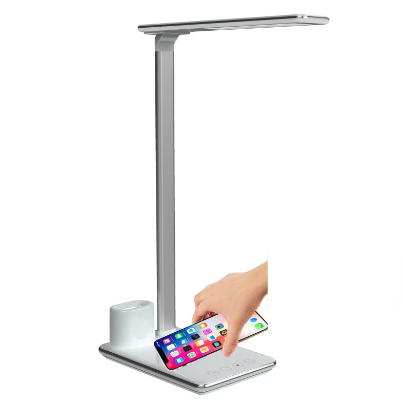 Table lamp with wireless charging 4 in 1 Smart Lamp for iPhone AirPods Apple Watch(White