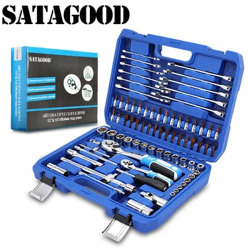 

SATAGOOD Tool kit 78 items Tools Hand tool set auto repair tool hand tool auto tool car tool kit auto tool head set tool sets to