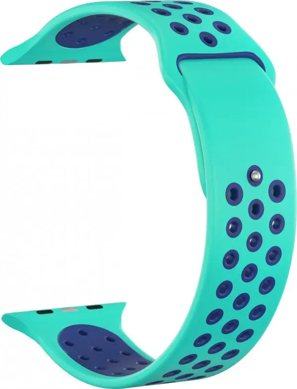 Strap silicone gsmin Sport edition for Apple Watch Series 2 38/40 (бирюзово-blue) | Наручные часы
