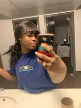 FEELME-pelucas de cabello humano con flequillo para mujeres negras, cabello Natural brasileño ondulado, con flequillo, Remy, pelucas con flequillo