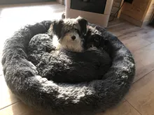 Perrera larga de felpa supersuave para mascotas, saco de dormir redondo, tumbona para casa de gatos, cesta de sofá cálido de invierno para perros pequeños, medianos y grandes