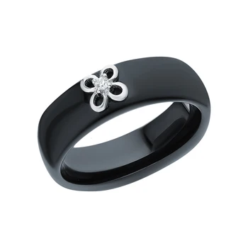 

Silver ring with ceramics and cubic zirconia sunlight sample 925