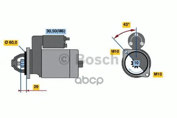 Стартер 12v 1.1kw Bosch арт. 0001107461