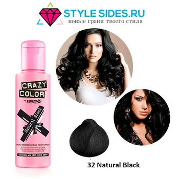 

Crazy color hair dye, crazy color 32 natural black (chocolate) 100 ml.