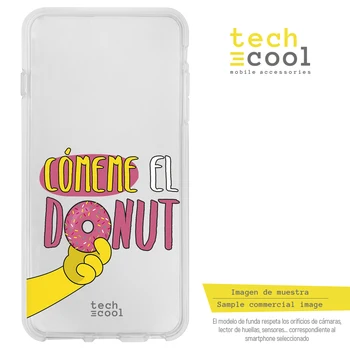 

FunnyTech®Silicone stand case for IPhone 6 Plus/6 S Plus Spoof Comeme the donut Clear