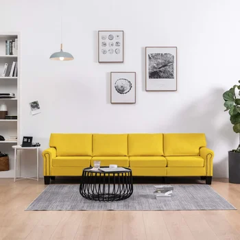 

4 seat yellow sofa fabric sofa