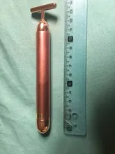 Barra de Estiramiento Facial de oro de 24k, rodillo de vibración, masajeador adelgazante, palo Facial, belleza Facial, cuidado de la piel, herramienta de vibración con forma de T