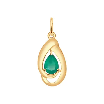 

Sokolov pendant in Gold with agate, fashion jewelry, gold, 585, women's male, pendants for neck women