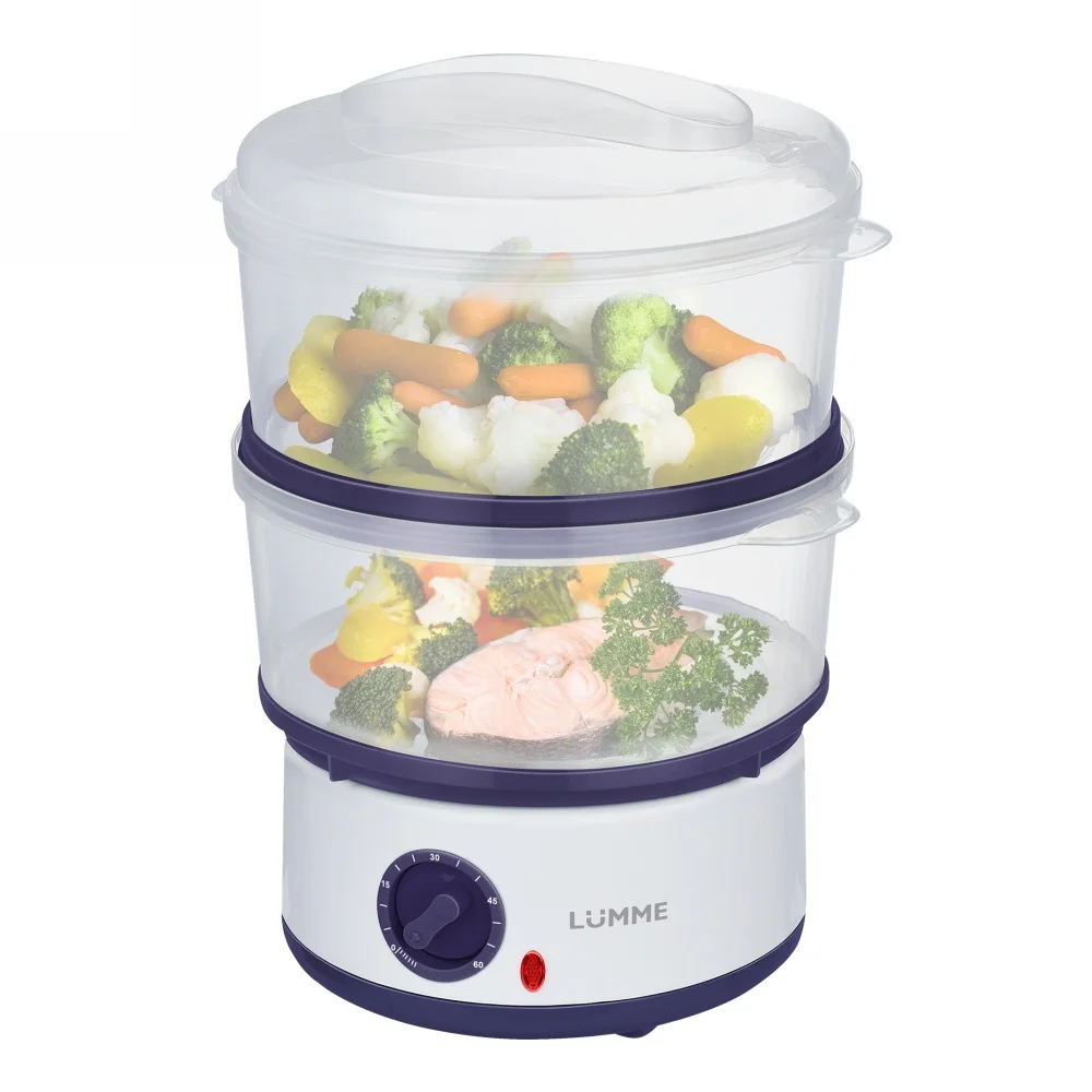 Пароварка LUMME LU-1405 (400 Вт, 2 чаши по 2,5л, таймер 60 мин)