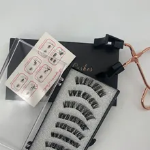 Pestañas postizas magnéticas 3D, 5 imanes, 8 Uds., duraderas, hechas a mano, de visón Artificial Natural, con pinzas