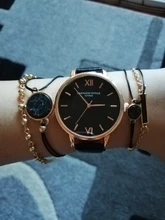 Reloj de pulsera analógico de cuarzo para Mujer, cronógrafo con correa de cuero de lujo, color negro, 5 uds.
