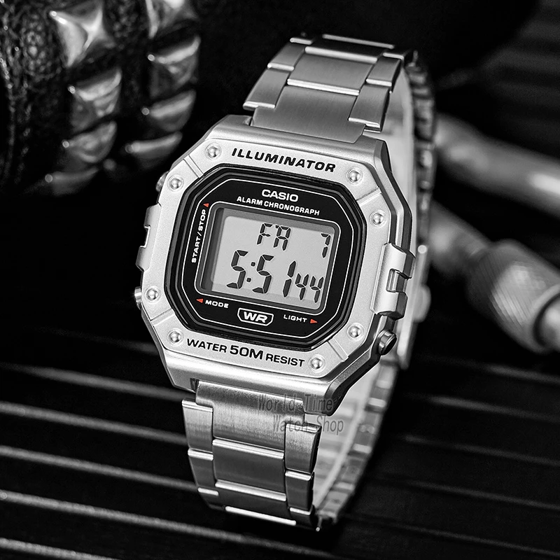 Casio 腕時計カシオ メンズ腕時計100m防水レトロスモールスクエア高級ブランド ブランド クォーツ スポーツ男性クォーツ腕時計男性デジタル 恋人 腕時計小さい Watch For Men Relogio Masculino Chasy Muzhskie Reloj Hombre Chasy Muzhskie Naruchnye Montre Homme W 218h