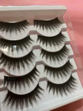 Zwellbe 5 pares pestañas falsas nueva moda suave y grueso pestañas Natural largo Cruz ojo falso pestañas hecho a mano herramientas de maquillaje de belleza