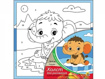 

Set for creativity "canvas for drawing with paints by numbers" fairy tale "15x15 cm red cat x-0304