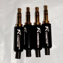 Earphone-Plug Tail-Plug-Clamps Wire-Connector Jack-3.5 Stereo Aluminum 3-Pole 1pc 