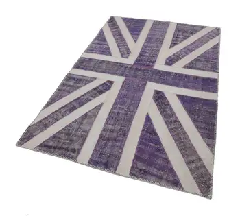 

138x214 Cm British Handmade Flag Patchwork Rug-4x7 Ft