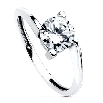 

Solitaire 18k white gold cubic zirconia [AB3064]