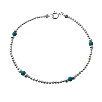 

Law silver bracelet 925m silver balls alternating blue stones closure reasa