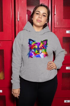 

Angemiel Wear Colorful Yorkie Gray Women 'S Hooded Sweatshirt