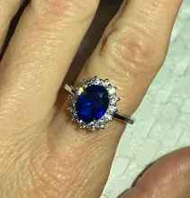 CZCITY-anillo de compromiso de Plata de Ley 925 con gema de rubí y zafiro, para mujeres