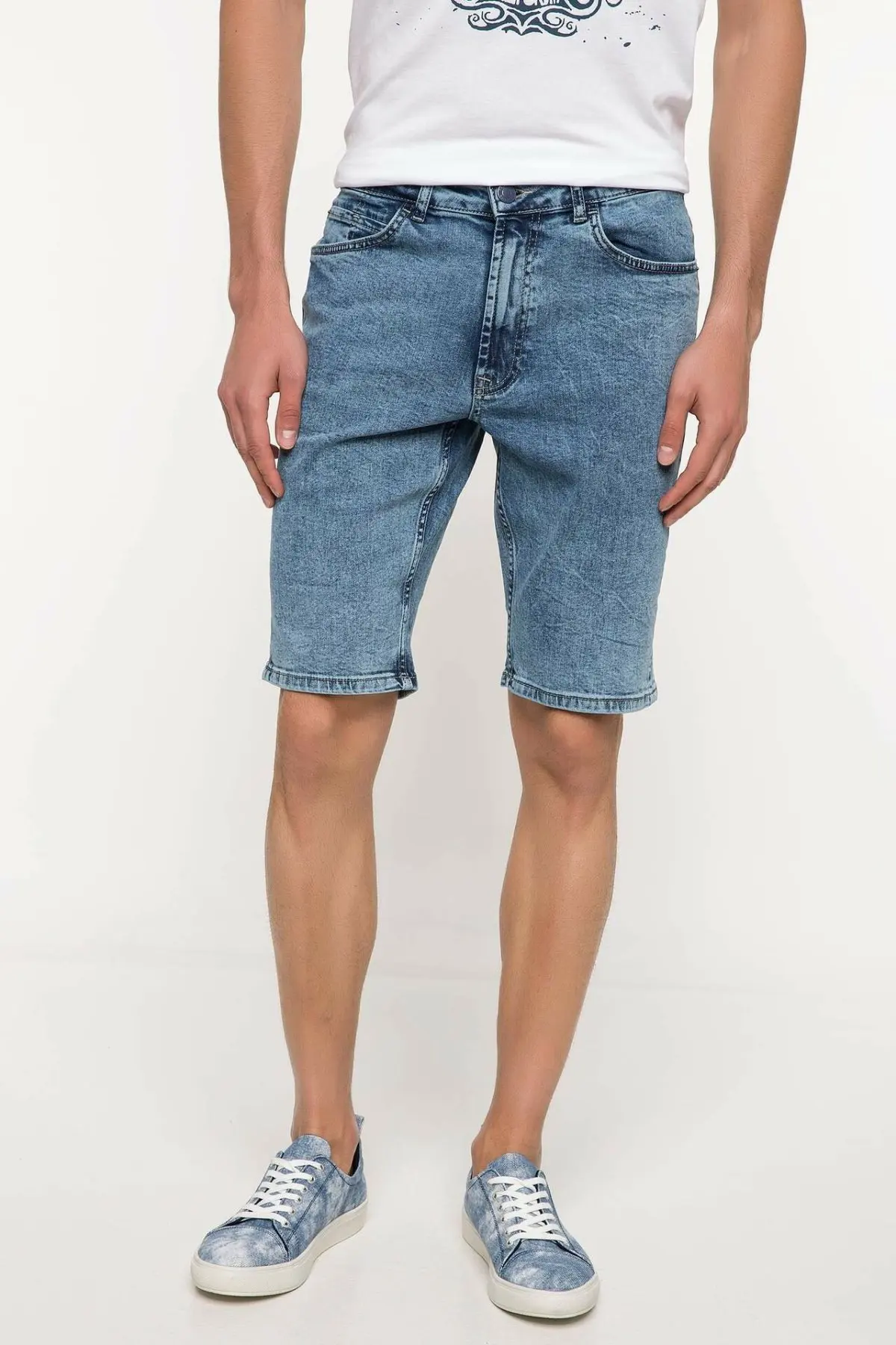 straight denim shorts