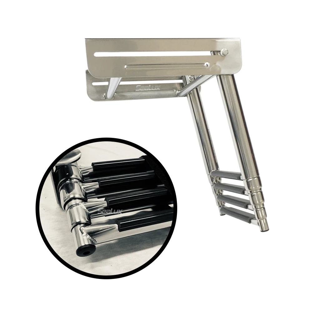 Sealux Under Platform 4 Steps Stainless Steel Telescoping Ladder Swim Step passed 400h salt spray test