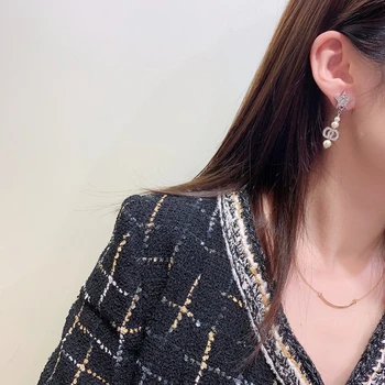 

C2096 Fashionable and high quality cross-border jewelry simple size pearl star earrings female fringe earringsJD