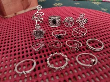 Tocona 14 unids/set Vintage Color de plata antiguo anillo para mujer rosa girasoles Cruz geométrico joyas bohemias 4 кольцо 6391
